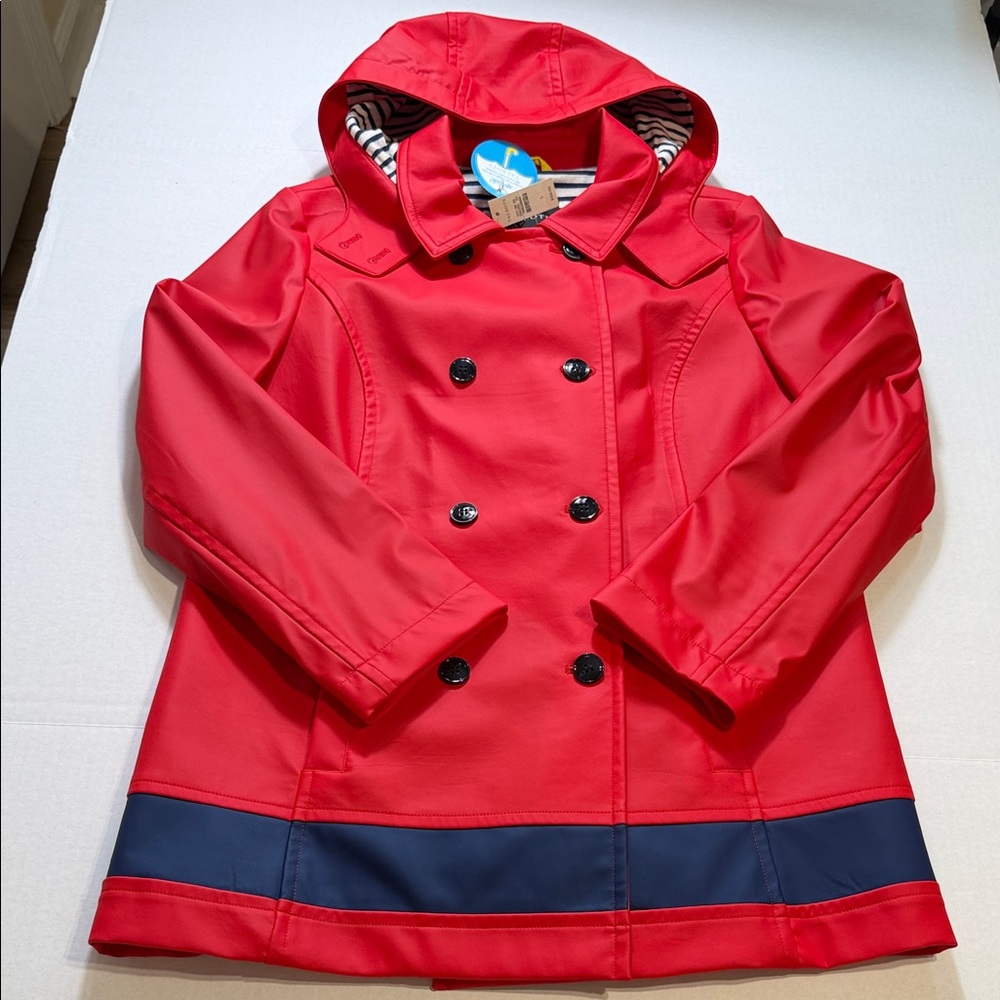 NWT Talbots Red Double Breasted Nautical Rain Coat